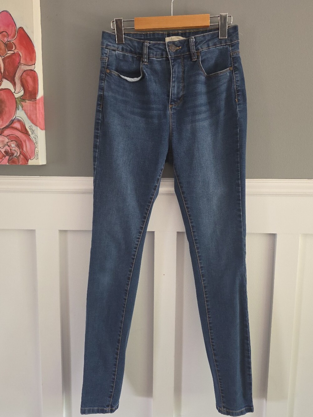 Max Cocos High-Waisted Skinny Jeans – Classic Dark Wash, size 8